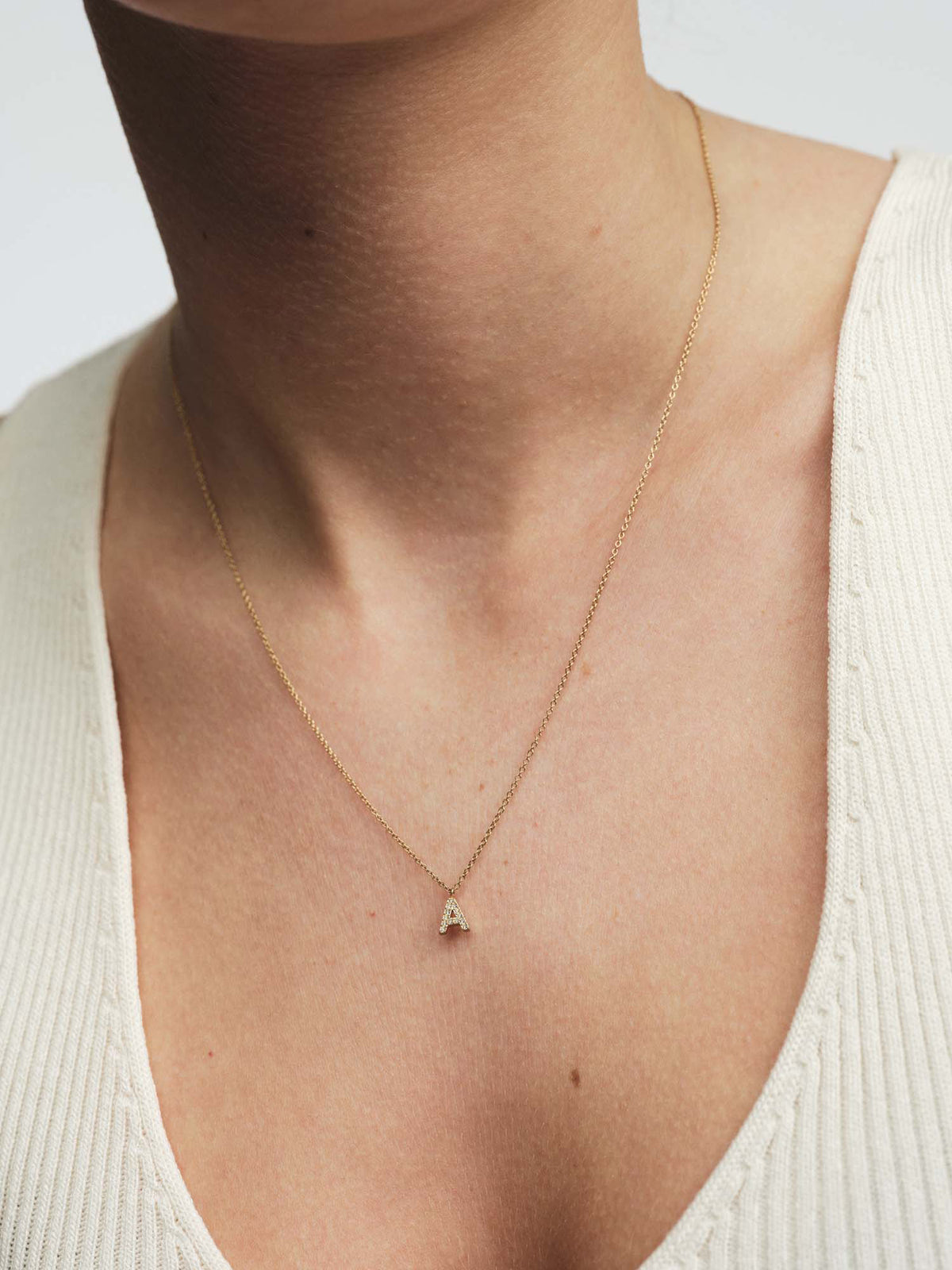 Petite Stone Letter Necklace