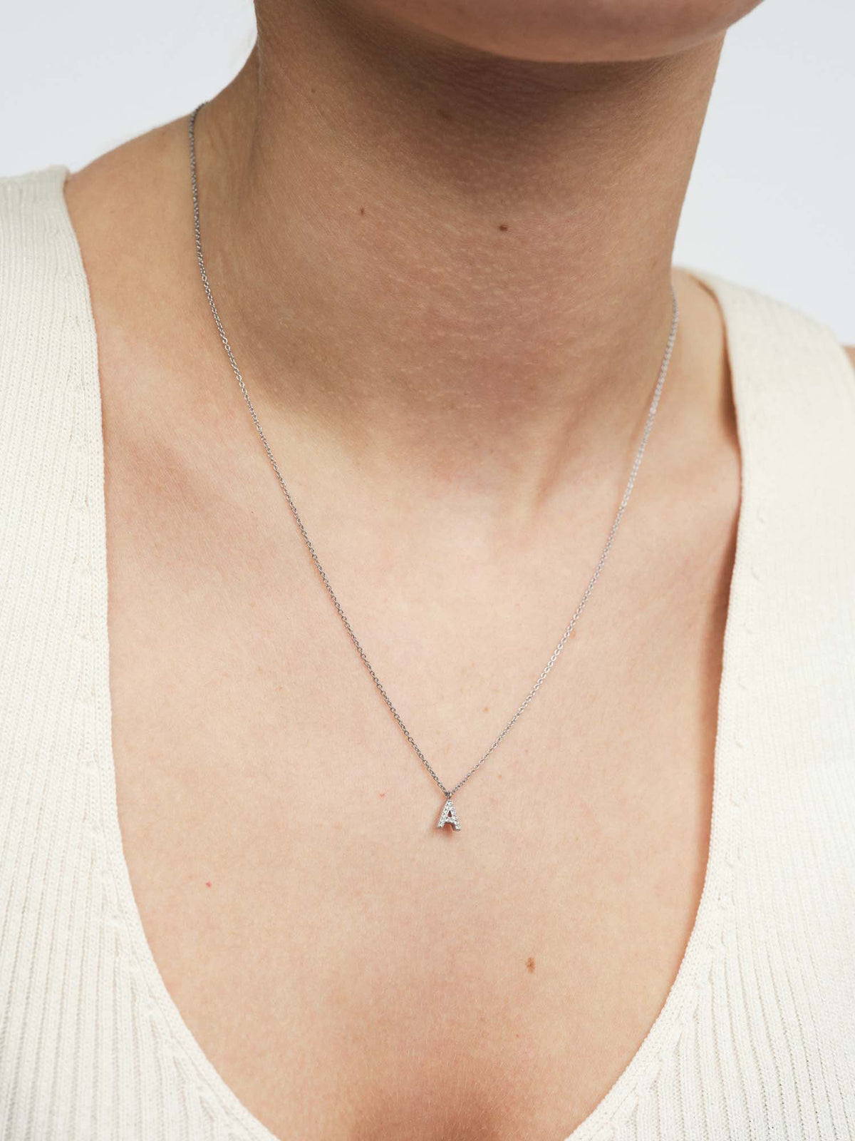 Petite Stone Letter Necklace
