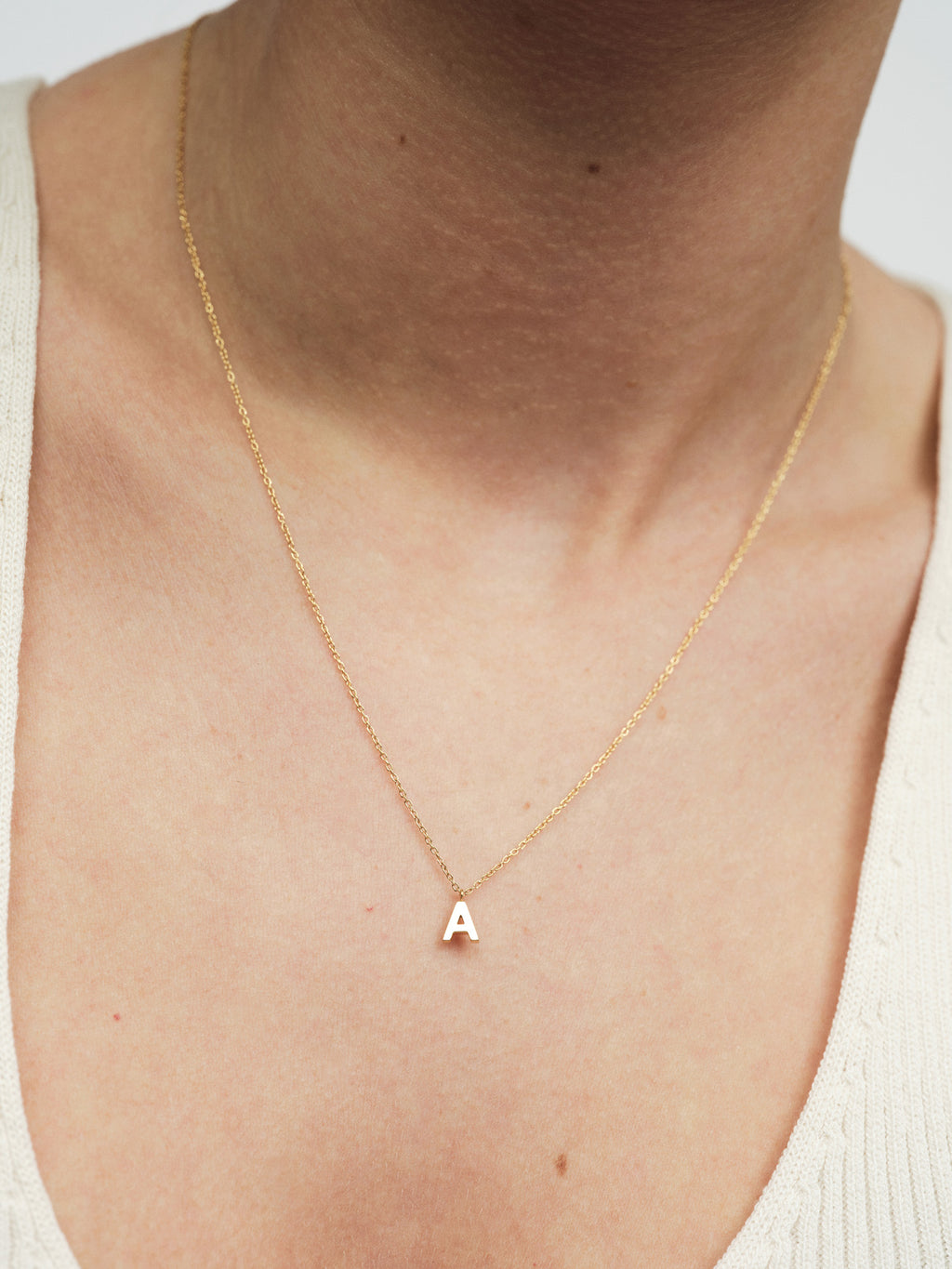 Petite Plain Letter Necklace
