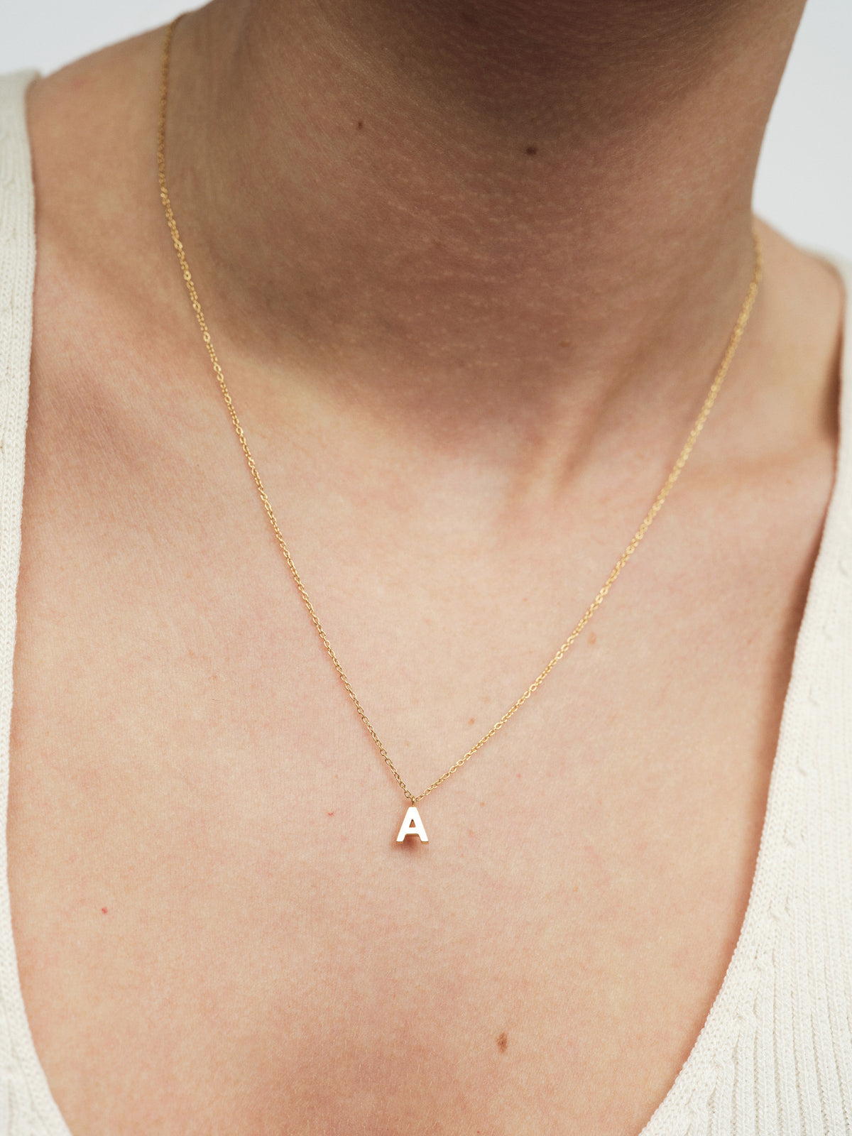 Petite Plain Letter Necklace