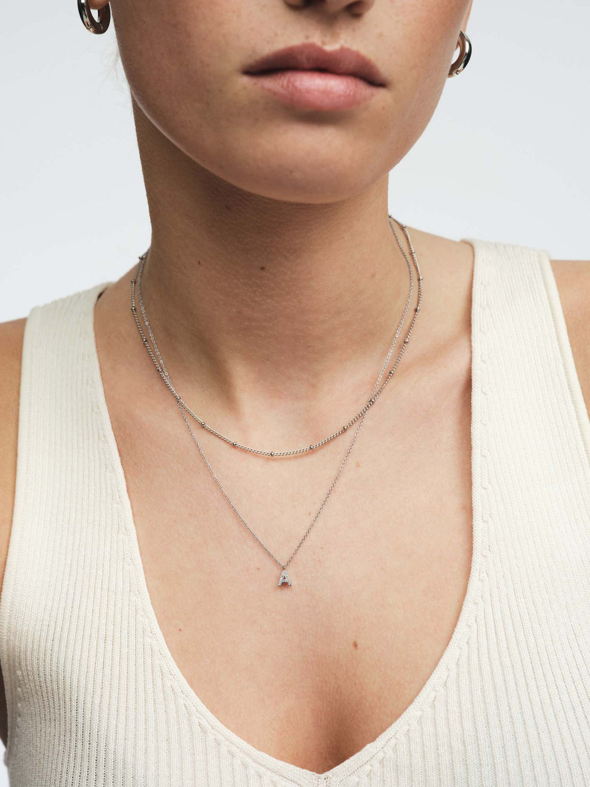 Petite Stone Letter Necklace